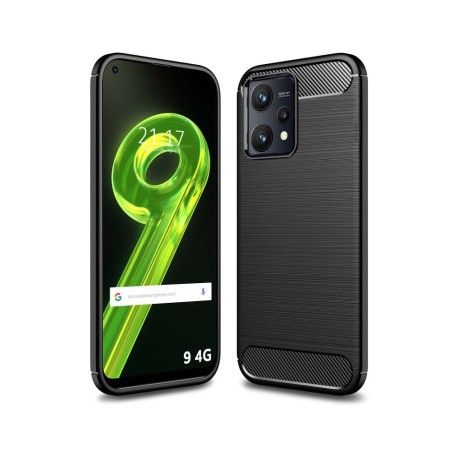 Funda Gel Tpu Tipo Carbon Negra para Realme 9 4G