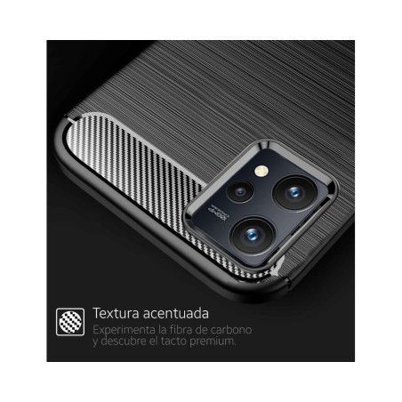 Funda Gel Tpu Tipo Carbon Negra para Realme 9 4G
