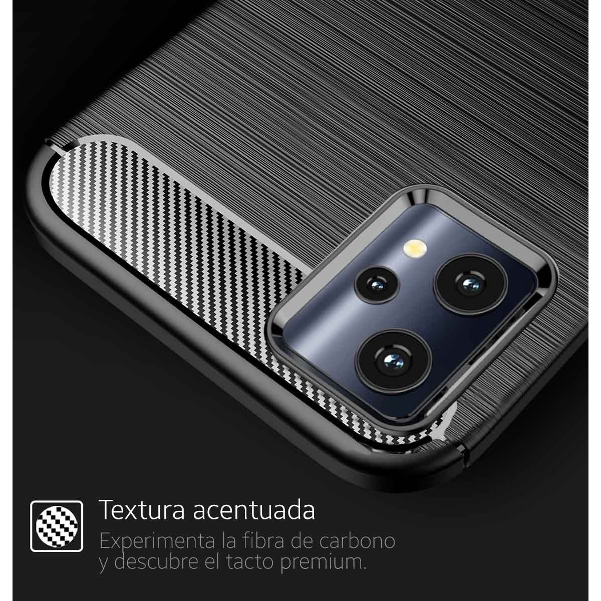 Funda Gel Tpu Tipo Carbon Negra para Oneplus Nord CE 2 Lite 5G