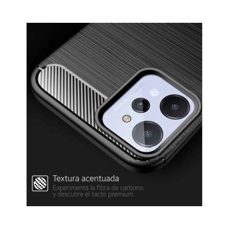 Funda Gel Tpu Tipo Carbon Negra para Realme C31