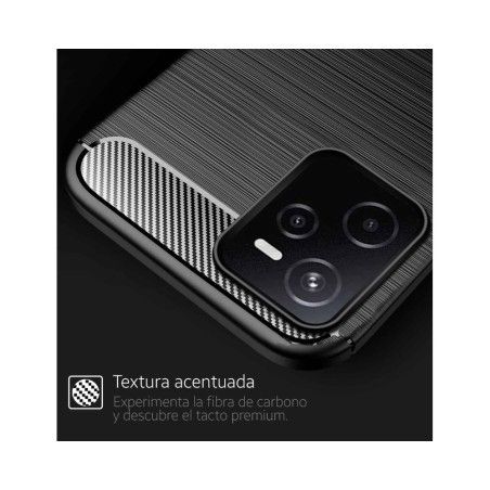 Funda Gel Tpu Tipo Carbon Negra para Realme Narzo 50A Prime