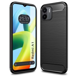 Funda Gel Tpu Tipo Carbon Negra para Xiaomi Redmi A1