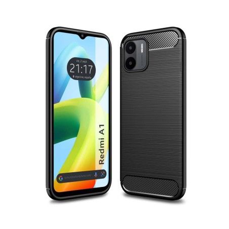 Funda Gel Tpu Tipo Carbon Negra para Xiaomi Redmi A1