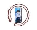 Funda Colgante Transparente para Motorola Moto E22 / E22i con Cordon Rosa / Dorado