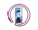 Funda Colgante Transparente para Motorola Moto E22 / E22i con Cordon Rosa Fucsia