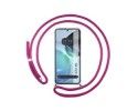 Funda Colgante Transparente para Motorola Moto G72 4G con Cordon Rosa Fucsia