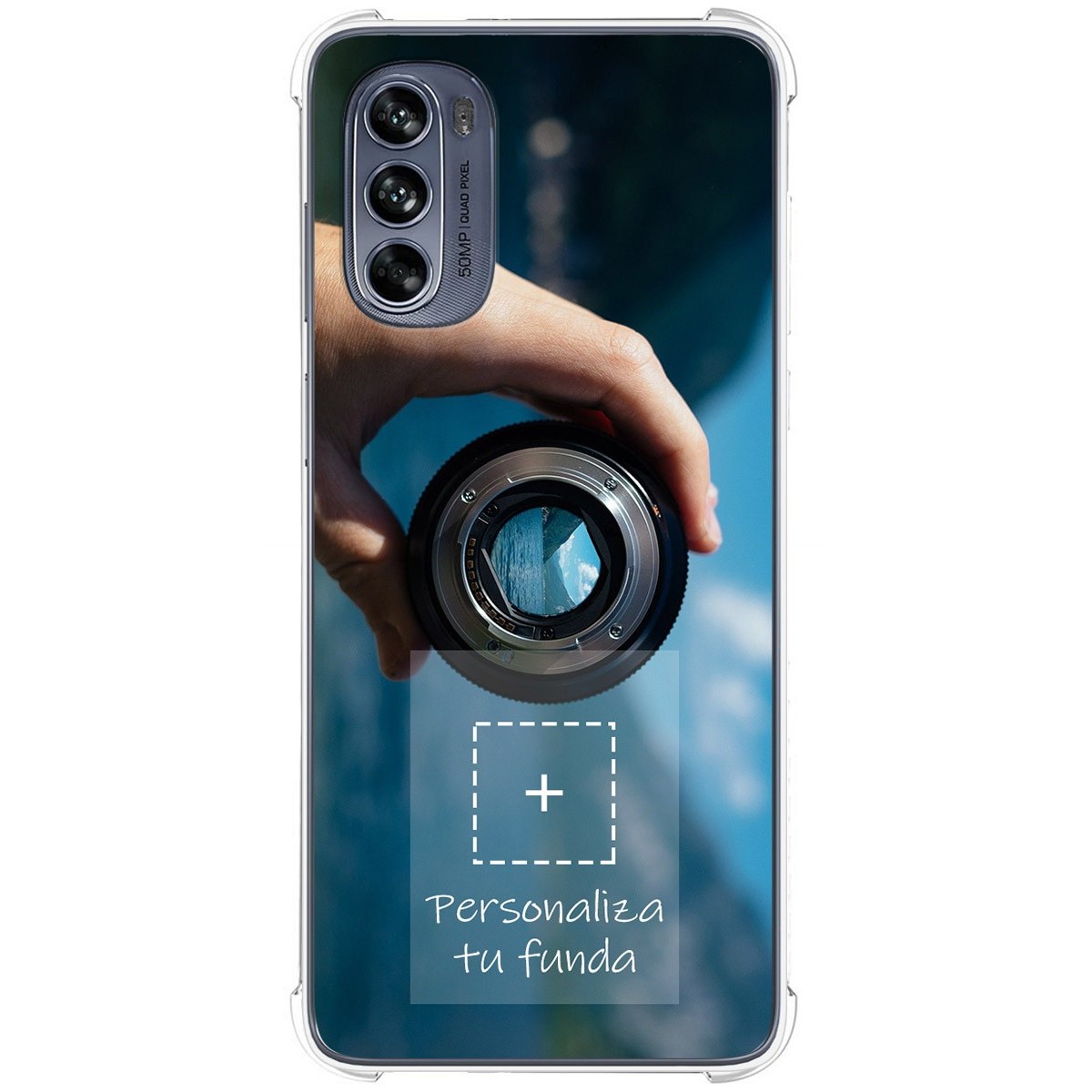 Personaliza tu Funda Silicona AntiGolpes Transparente con tu Fotografía para Motorola Moto G62 5G Dibujo Personalizada