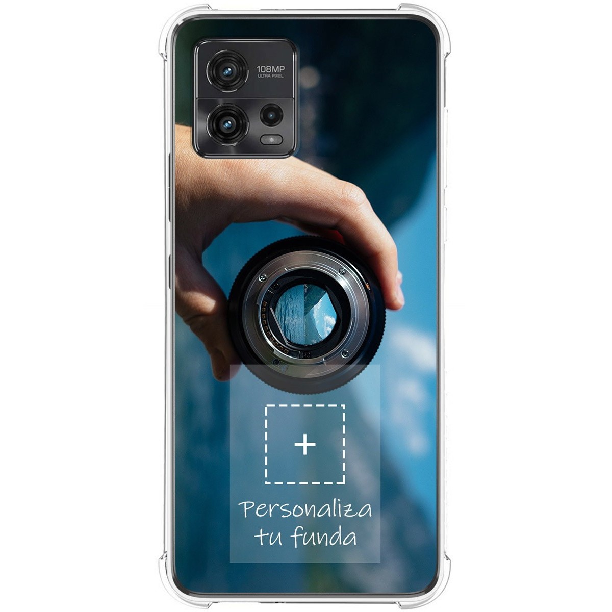 Personaliza tu Funda Silicona AntiGolpes Transparente con tu Fotografía para Motorola Moto G72 4G Dibujo Personalizada