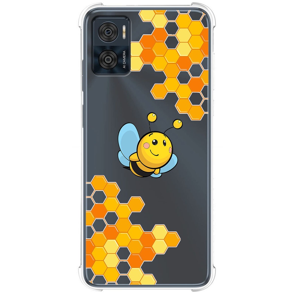 Funda Silicona Antigolpes para Motorola Moto E22 / E22i diseño Abeja Dibujos