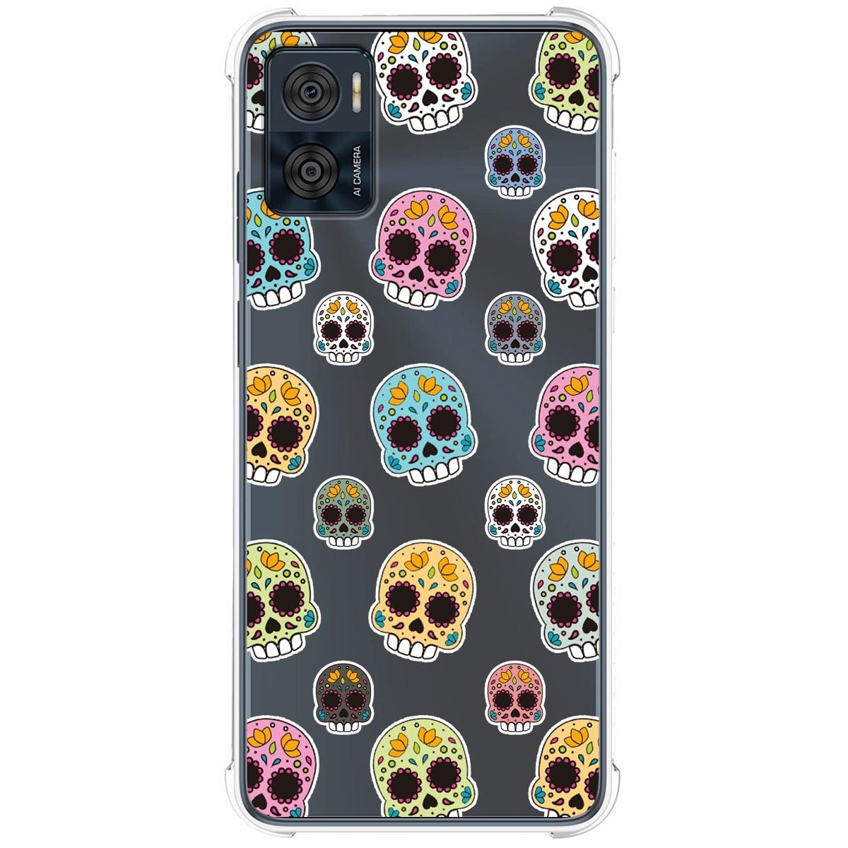 Funda Silicona Antigolpes para Motorola Moto E22 / E22i diseño Catrina Dibujos
