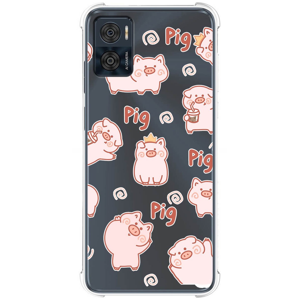Funda Silicona Antigolpes para Motorola Moto E22 / E22i diseño Cerdos Dibujos