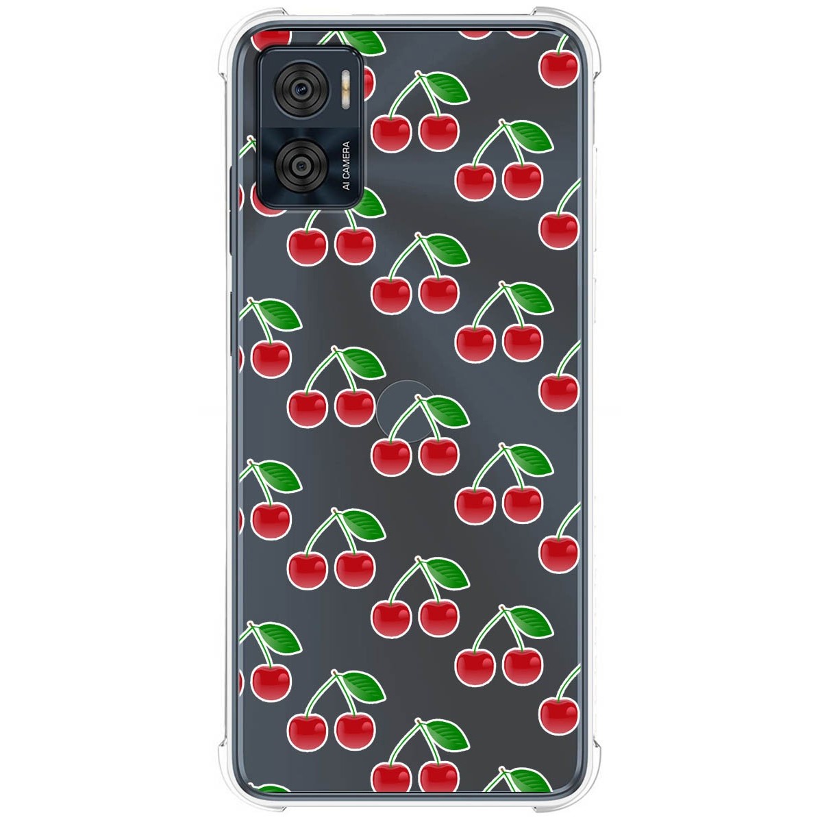 Funda Silicona Antigolpes para Motorola Moto E22 / E22i diseño Cerezas Dibujos