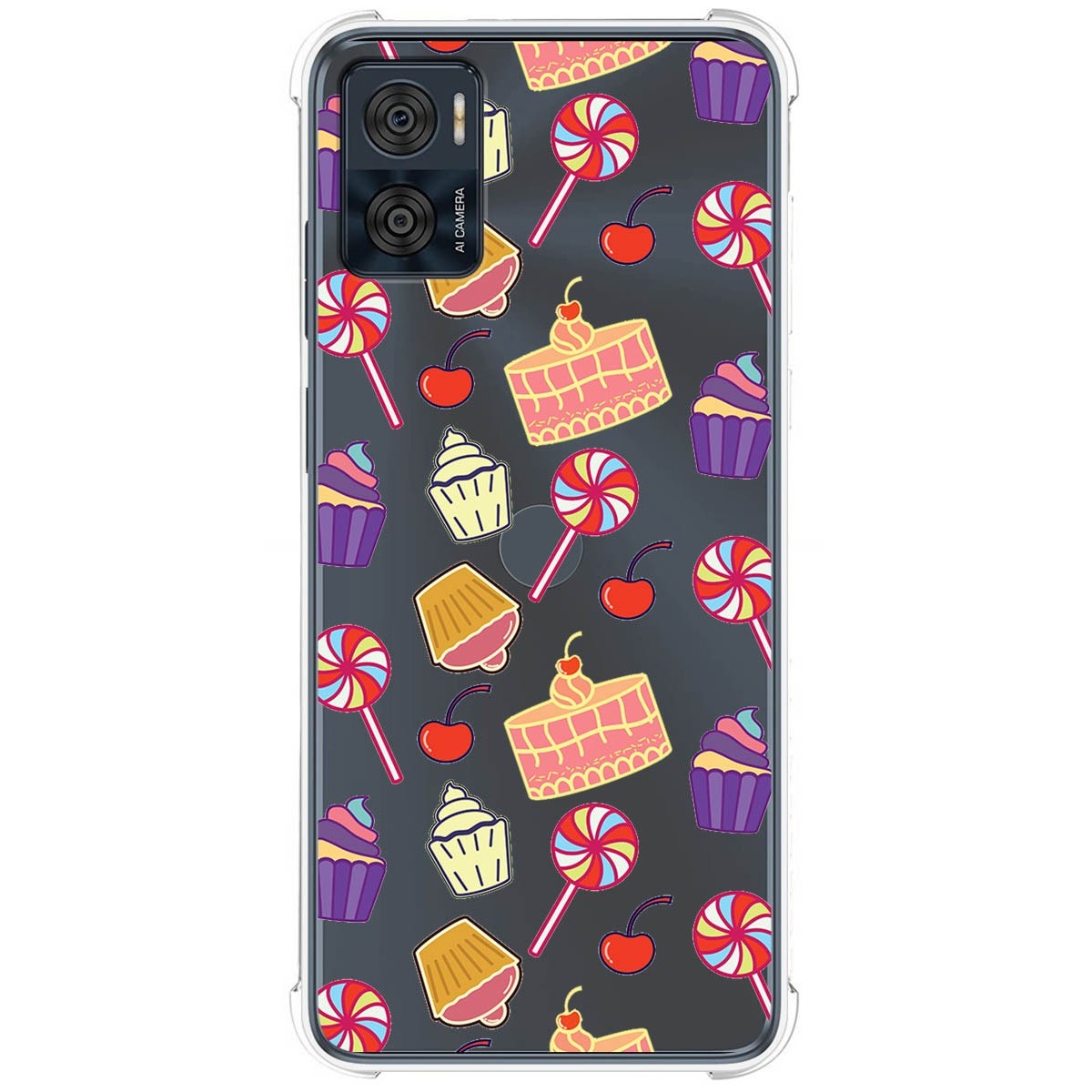 Funda Silicona Antigolpes para Motorola Moto E22 / E22i diseño Dulces 01 Dibujos