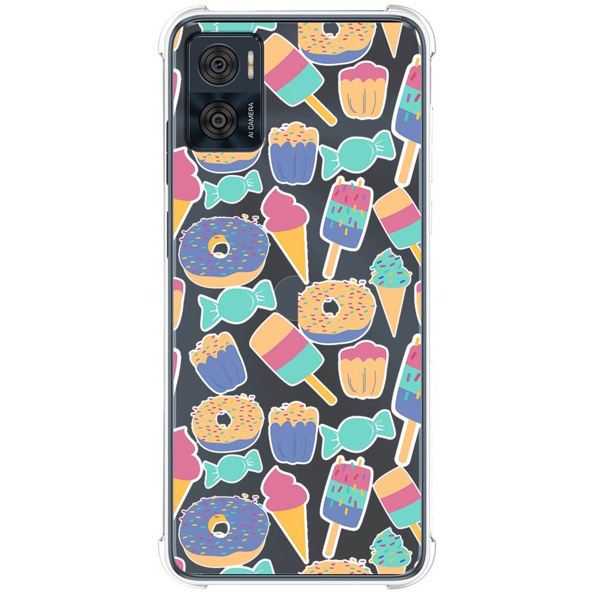 Funda Silicona Antigolpes para Motorola Moto E22 / E22i diseño Dulces 02 Dibujos