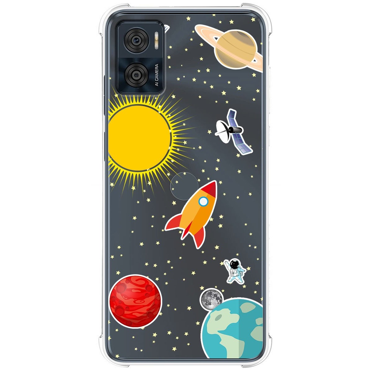 Funda Silicona Antigolpes para Motorola Moto E22 / E22i diseño Espacio Dibujos