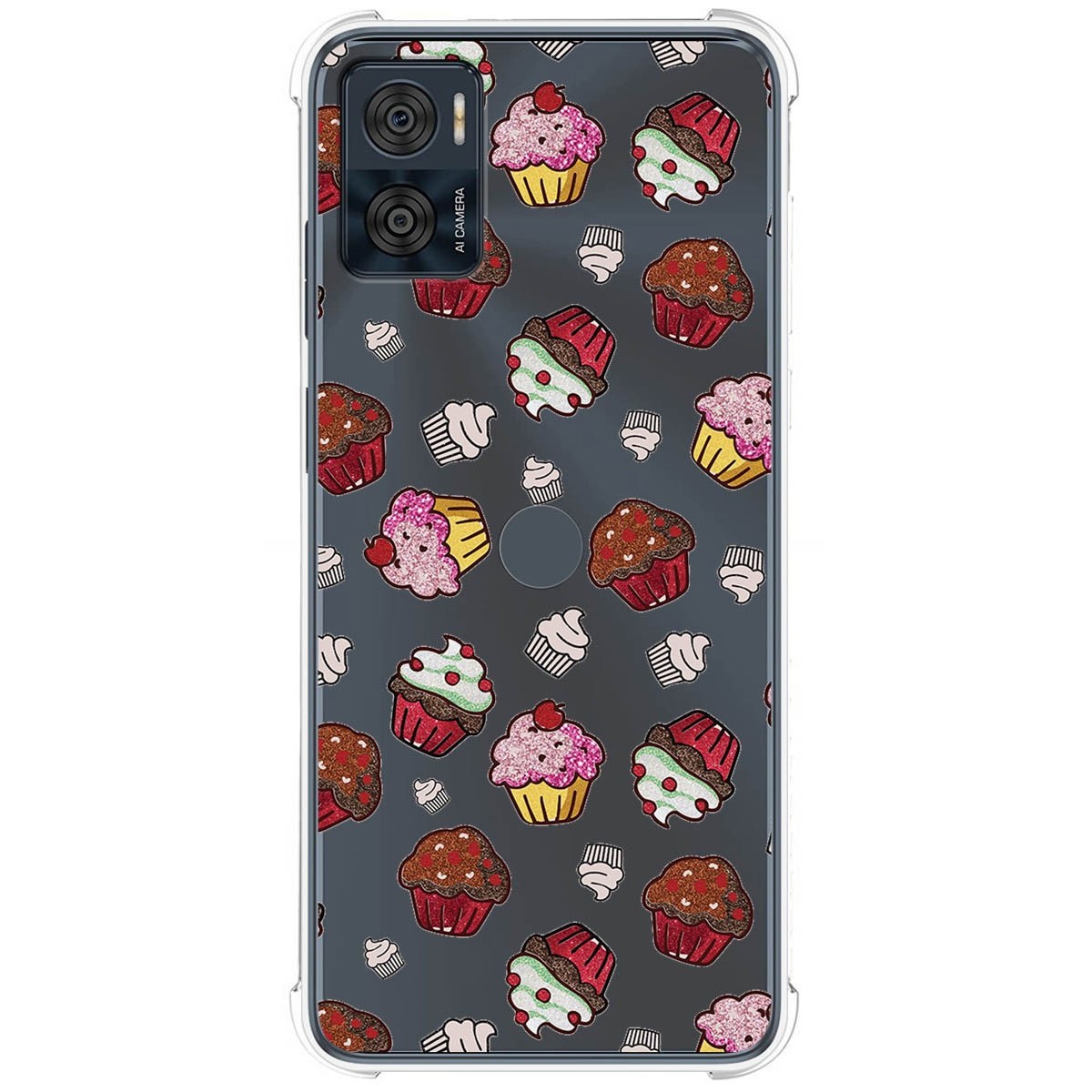 Funda Silicona Antigolpes para Motorola Moto E22 / E22i diseño Muffins Dibujos
