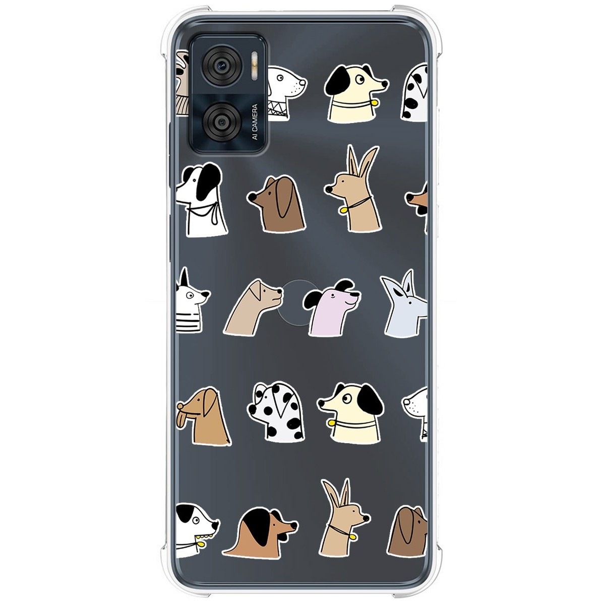 Funda Silicona Antigolpes para Motorola Moto E22 / E22i diseño Perros Dibujos