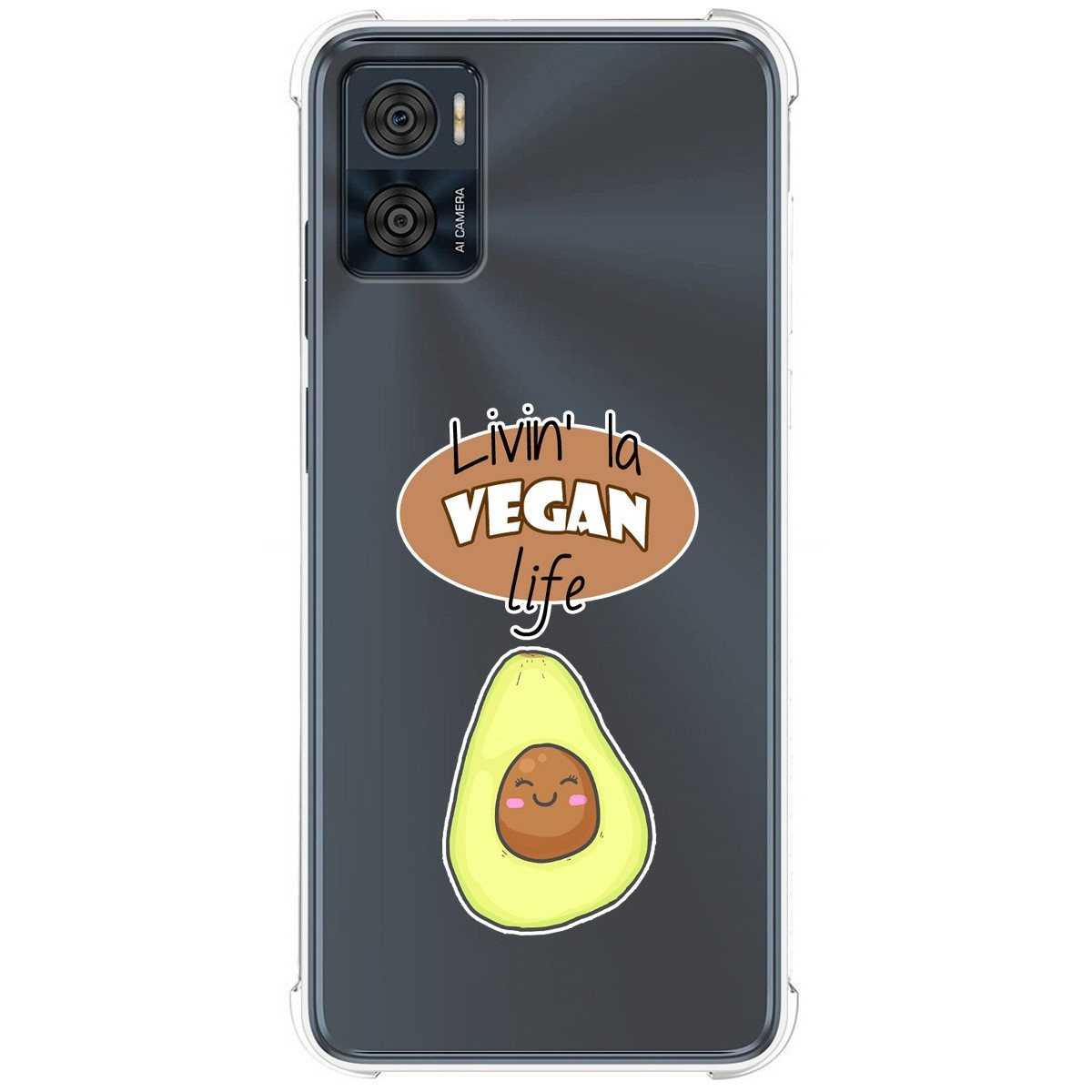 Funda Silicona Antigolpes para Motorola Moto E22 / E22i diseño Vegan Life Dibujos