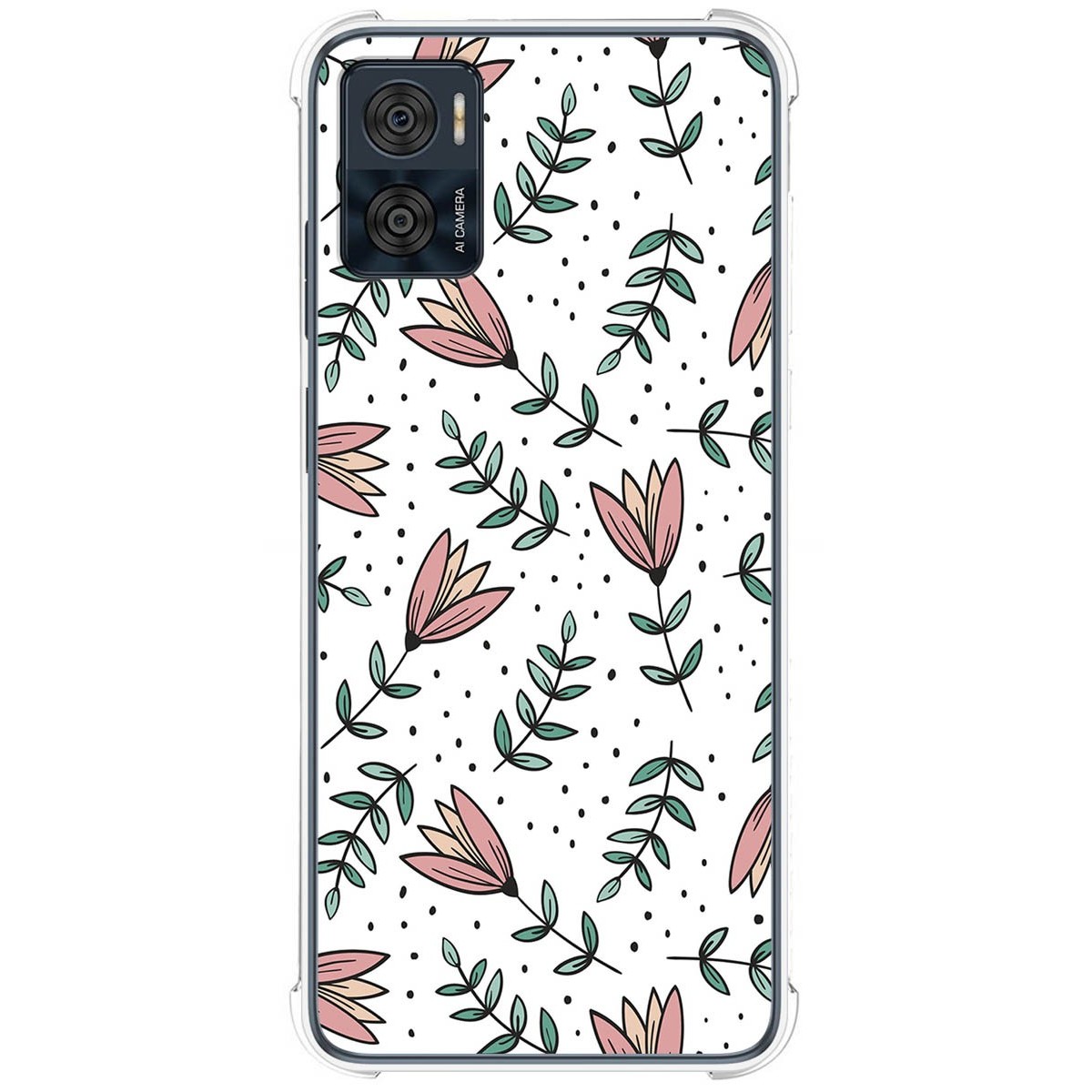 Funda Silicona Antigolpes para Motorola Moto E22 / E22i diseño Flores 01 Dibujos