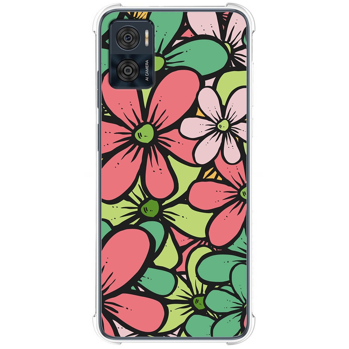 Funda Silicona Antigolpes para Motorola Moto E22 / E22i diseño Flores 02 Dibujos