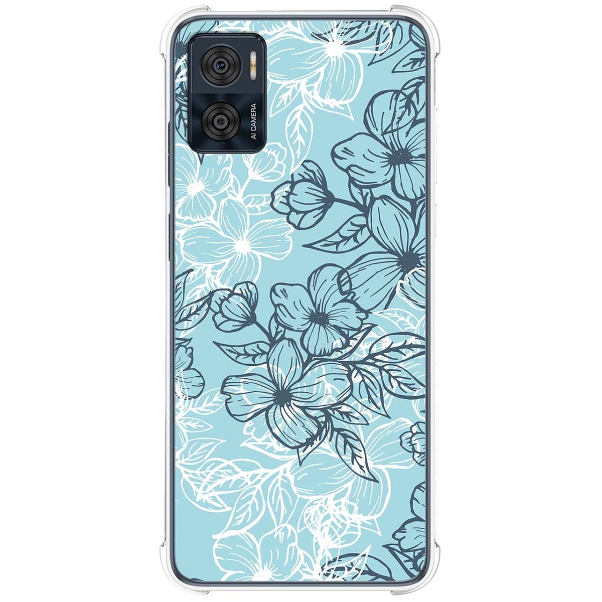 Funda Silicona Antigolpes para Motorola Moto E22 / E22i diseño Flores 03 Dibujos