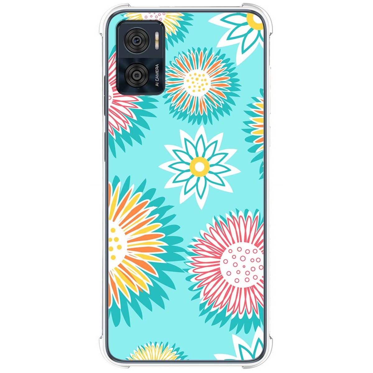 Funda Silicona Antigolpes para Motorola Moto E22 / E22i diseño Flores 05 Dibujos