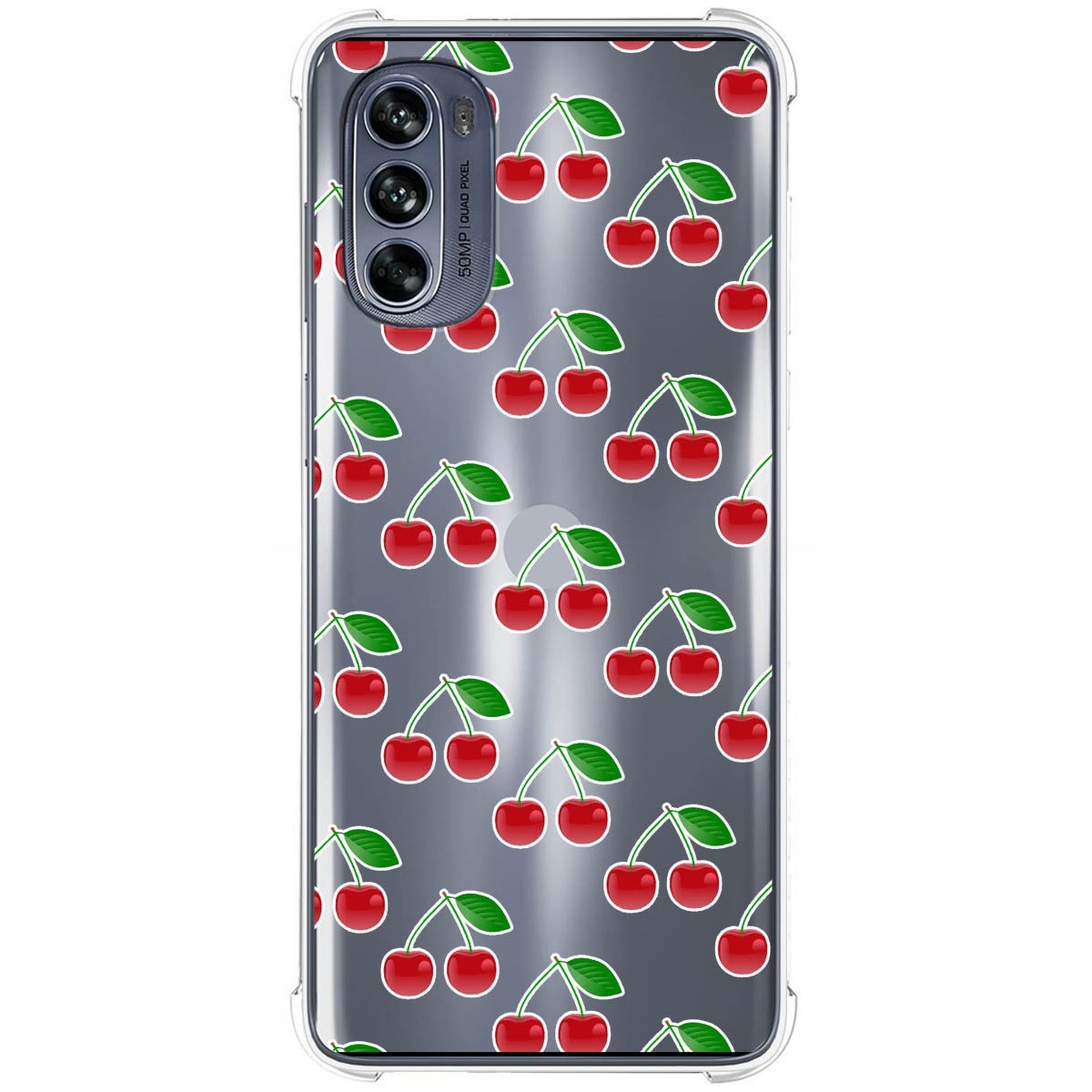 Funda Silicona Antigolpes para Motorola Moto G62 5G diseño Cerezas Dibujos