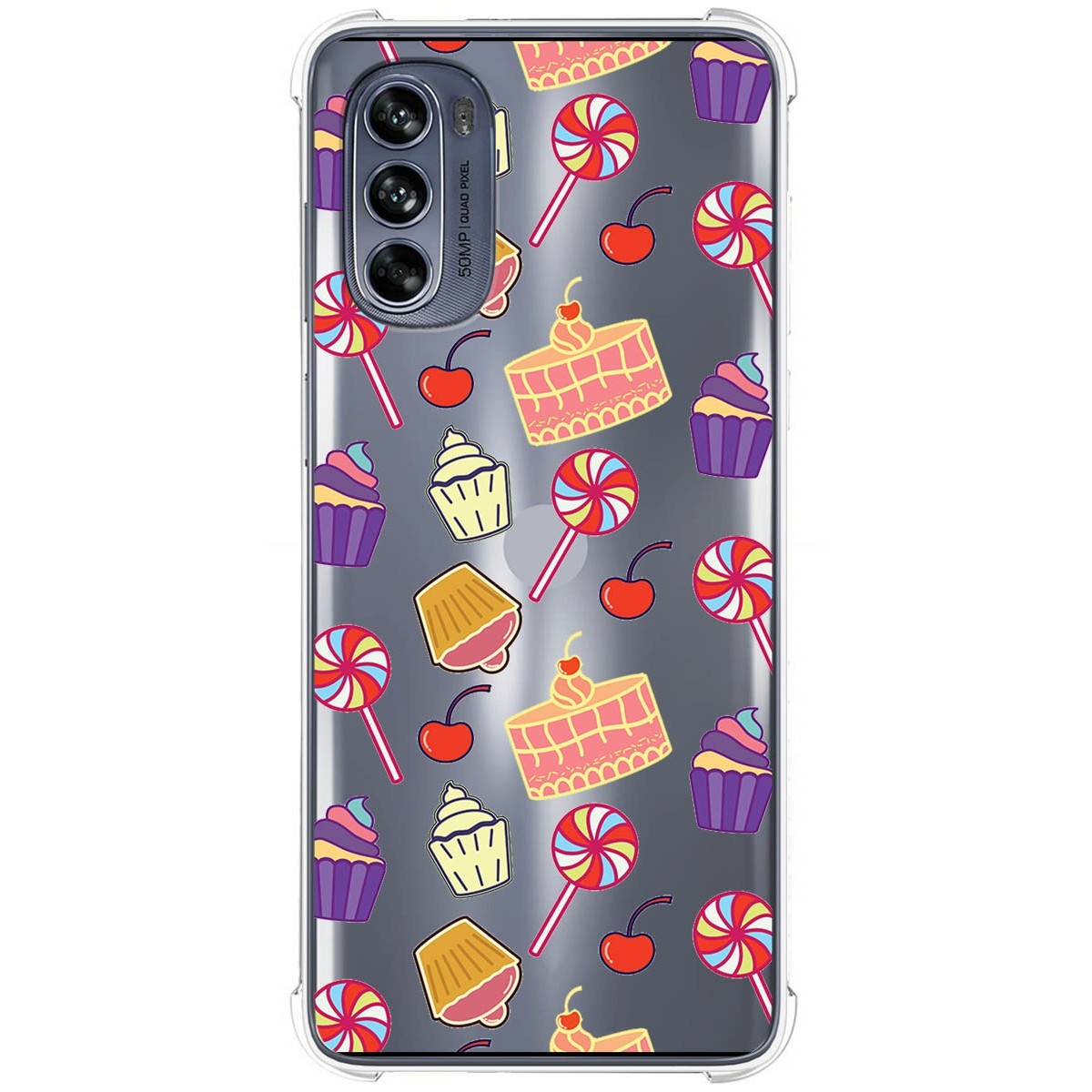 Funda Silicona Antigolpes para Motorola Moto G62 5G diseño Dulces 01 Dibujos
