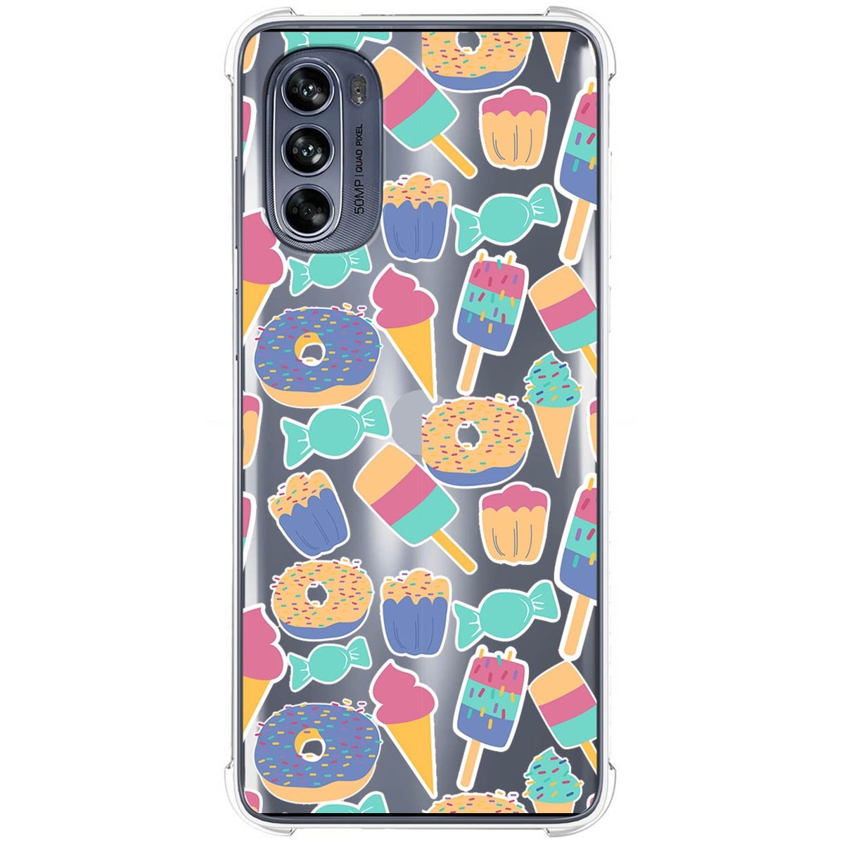 Funda Silicona Antigolpes para Motorola Moto G62 5G diseño Dulces 02 Dibujos