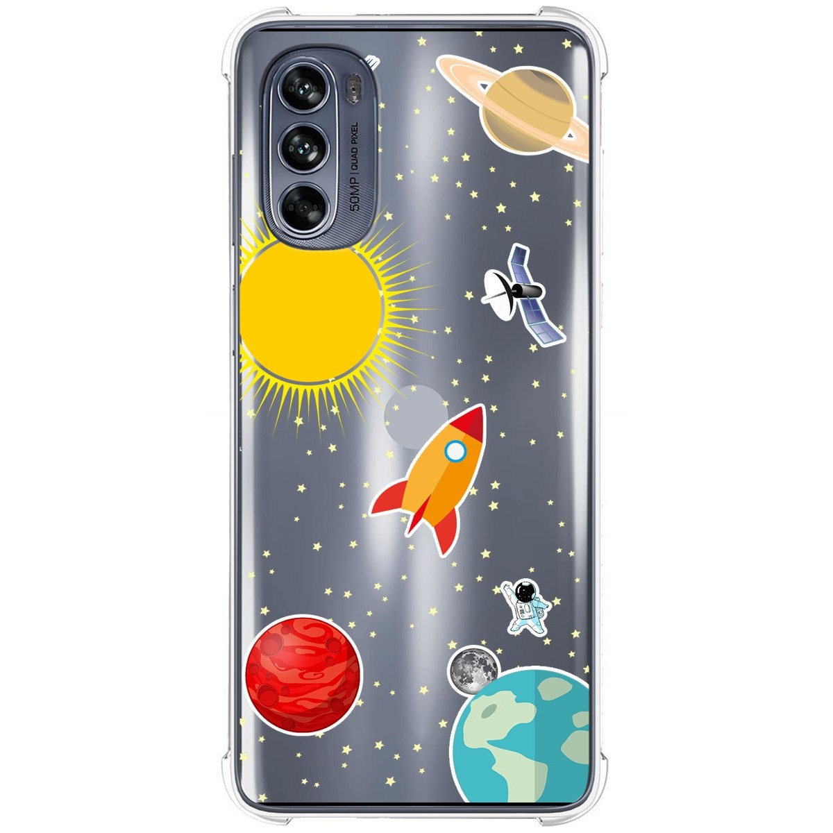 Funda Silicona Antigolpes para Motorola Moto G62 5G diseño Espacio Dibujos