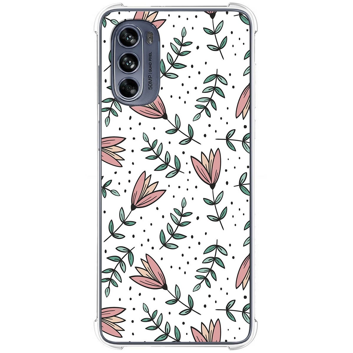 Funda Silicona Antigolpes para Motorola Moto G62 5G diseño Flores 01 Dibujos