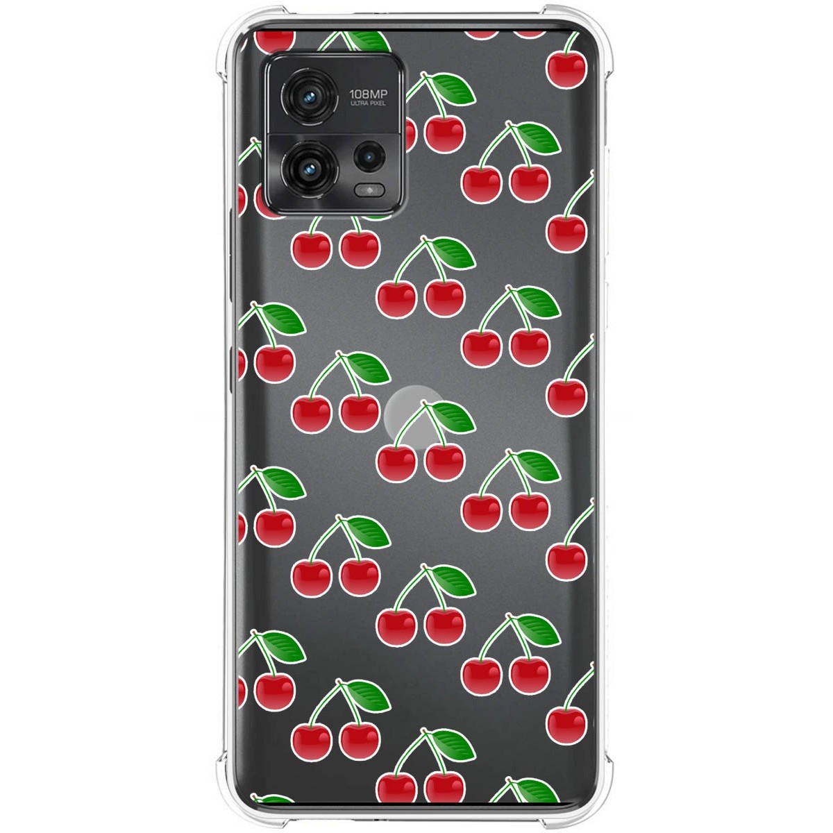 Funda Silicona Antigolpes para Motorola Moto G72 4G diseño Cerezas Dibujos