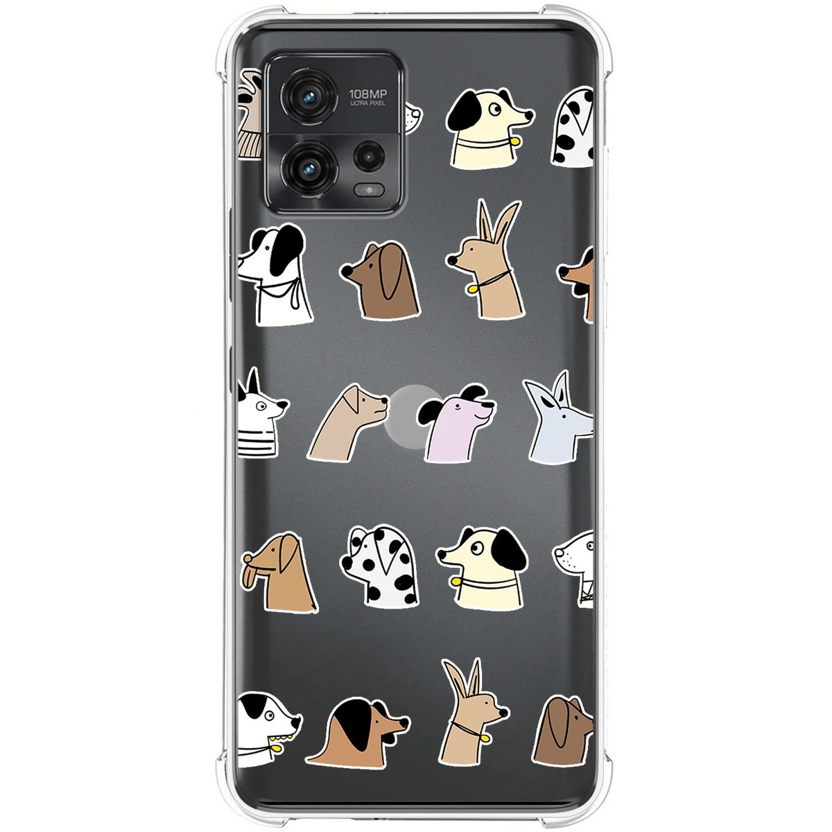 Funda Silicona Antigolpes para Motorola Moto G72 4G diseño Perros Dibujos
