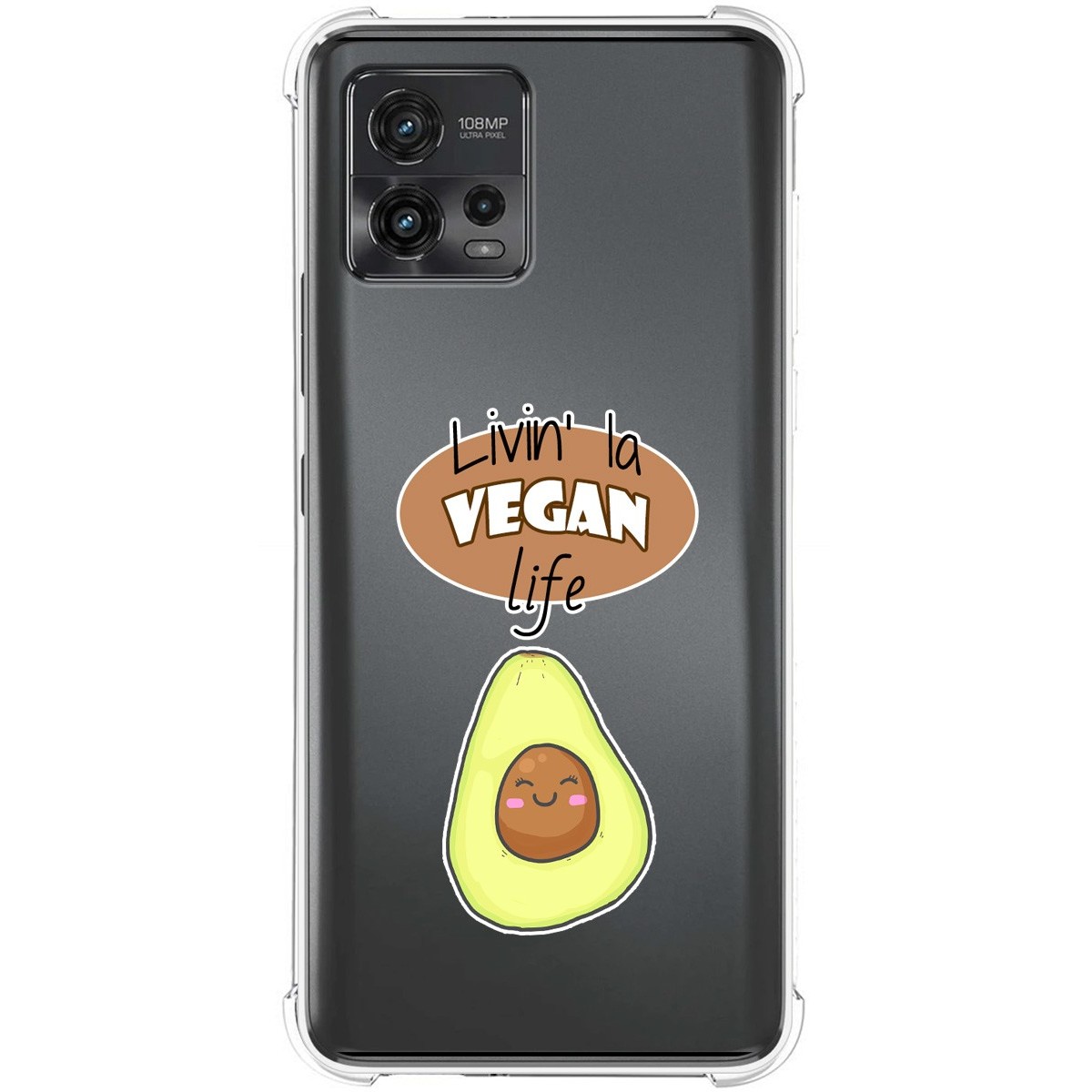 Funda Silicona Antigolpes para Motorola Moto G72 4G diseño Vegan Life Dibujos
