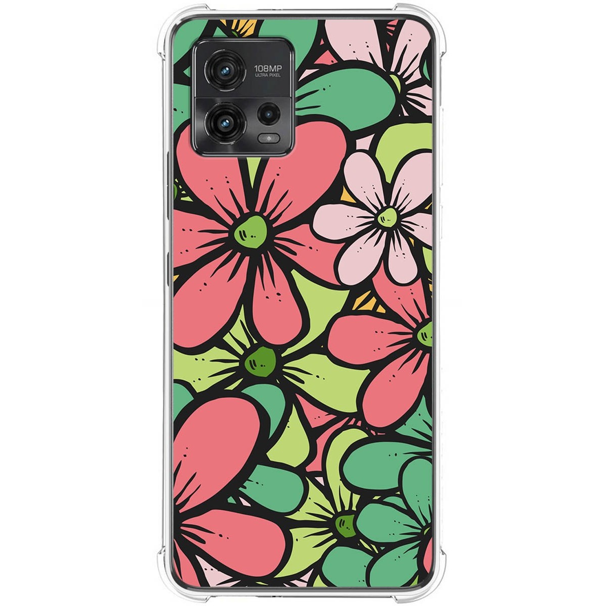 Funda Silicona Antigolpes para Motorola Moto G72 4G diseño Flores 02 Dibujos