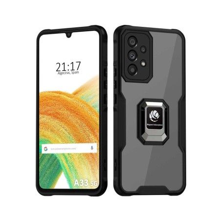 Funda Bumper Borde Negra con Anillo para Samsung Galaxy A33 5G
