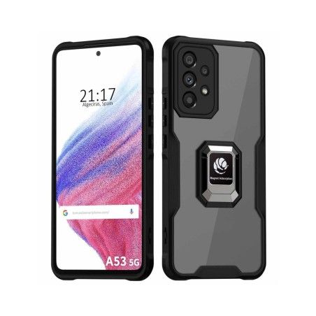 Funda Bumper Borde Negra con Anillo para Samsung Galaxy A53 5G