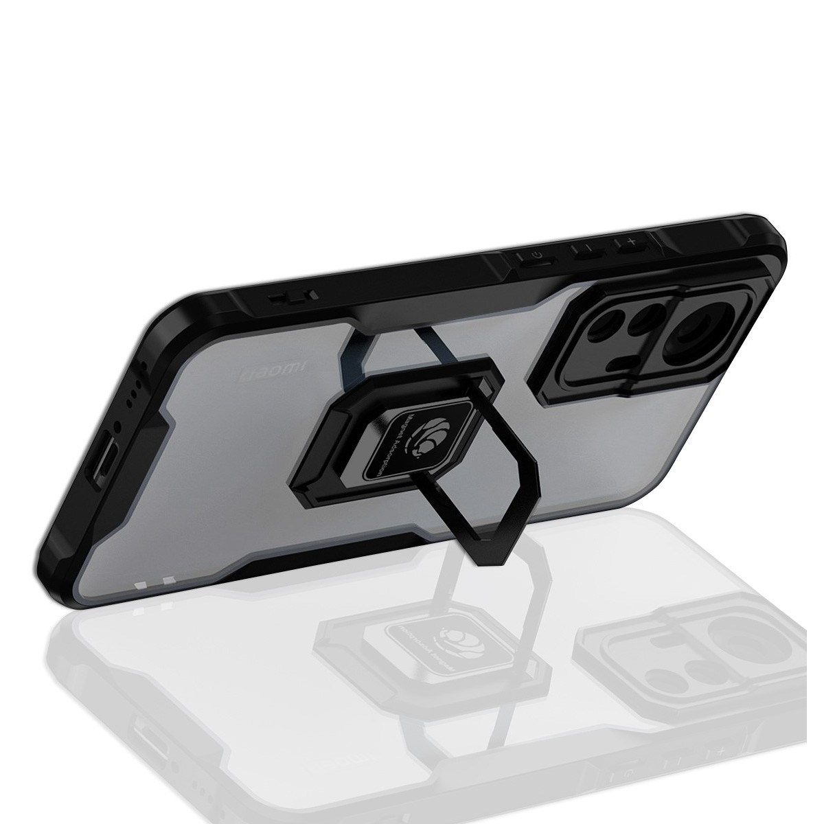 Funda Bumper Borde Negra con Anillo para Samsung Galaxy A13 5G