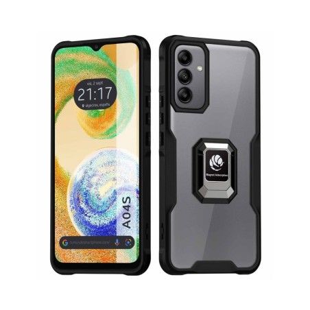Funda Bumper Borde Negra con Anillo para Samsung Galaxy A04s