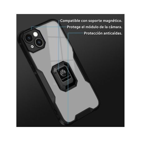 Funda Bumper Borde Negra con Anillo para Samsung Galaxy A23 5G