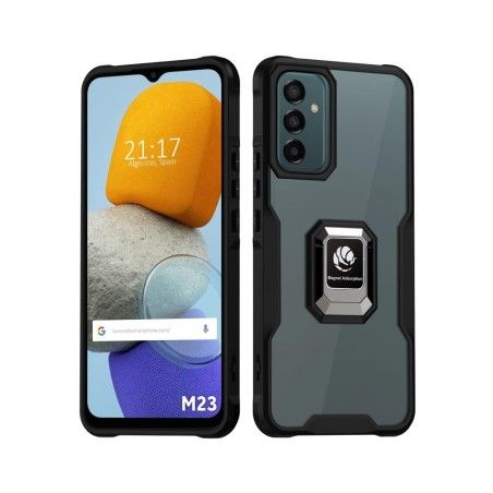 Funda Bumper Borde Negra con Anillo para Samsung Galaxy M23 5G