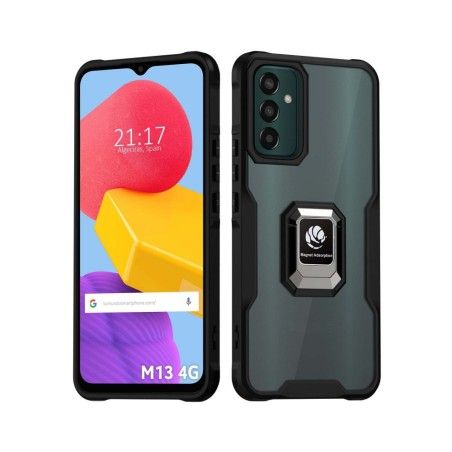 Funda Bumper Borde Negra con Anillo para Samsung Galaxy M13 4G