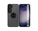 Funda Mate con Borde Negro y Anillo Giratorio 360 para Samsung Galaxy S23 5G