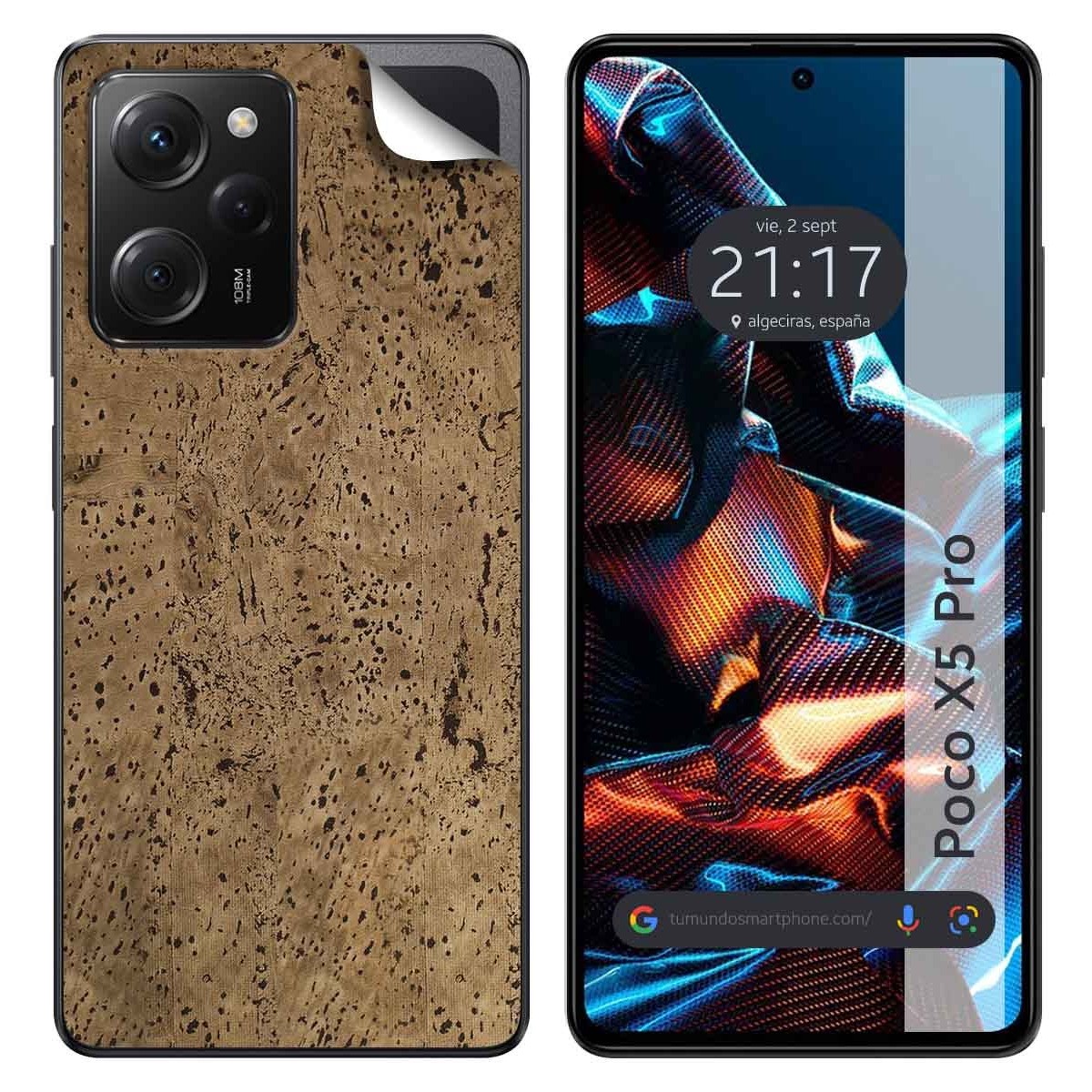 Pegatina Vinilo Autoadhesiva Textura Corcho compatible con Xiaomi POCO X5 5G