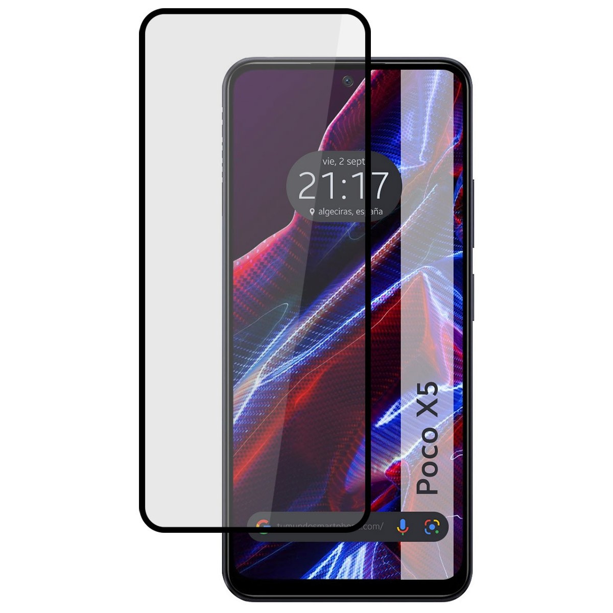 Protector Cristal Templado Completo 5D Full Glue Negro compatible con Xiaomi POCO X5 5G Vidrio