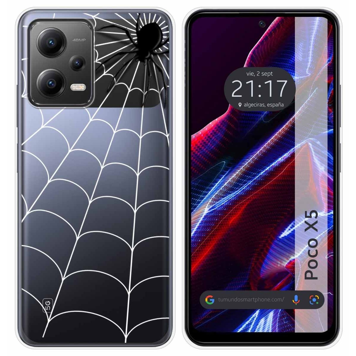 Funda Silicona Transparente compatible con Xiaomi POCO X5 5G diseño Araña Dibujos