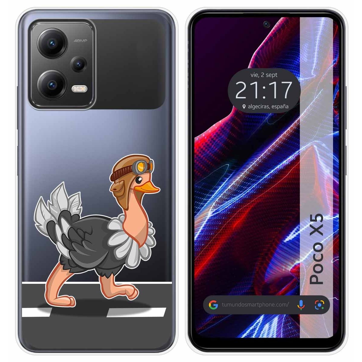 Funda Silicona Transparente compatible con Xiaomi POCO X5 5G diseño Avestruz Dibujos