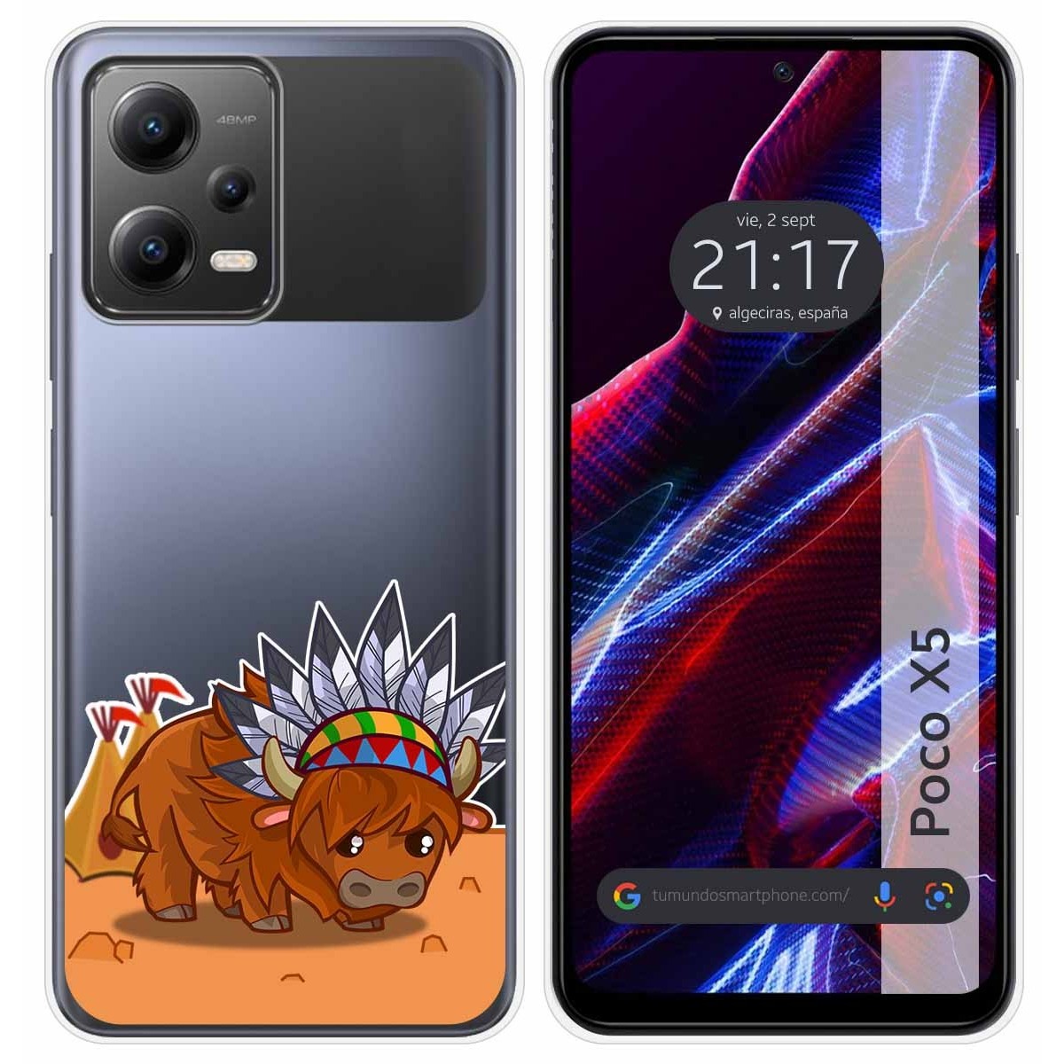Funda Silicona Transparente compatible con Xiaomi POCO X5 5G diseño Bufalo Dibujos