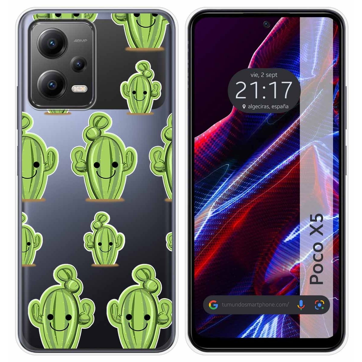 Funda Silicona Transparente compatible con Xiaomi POCO X5 5G diseño Cactus Dibujos