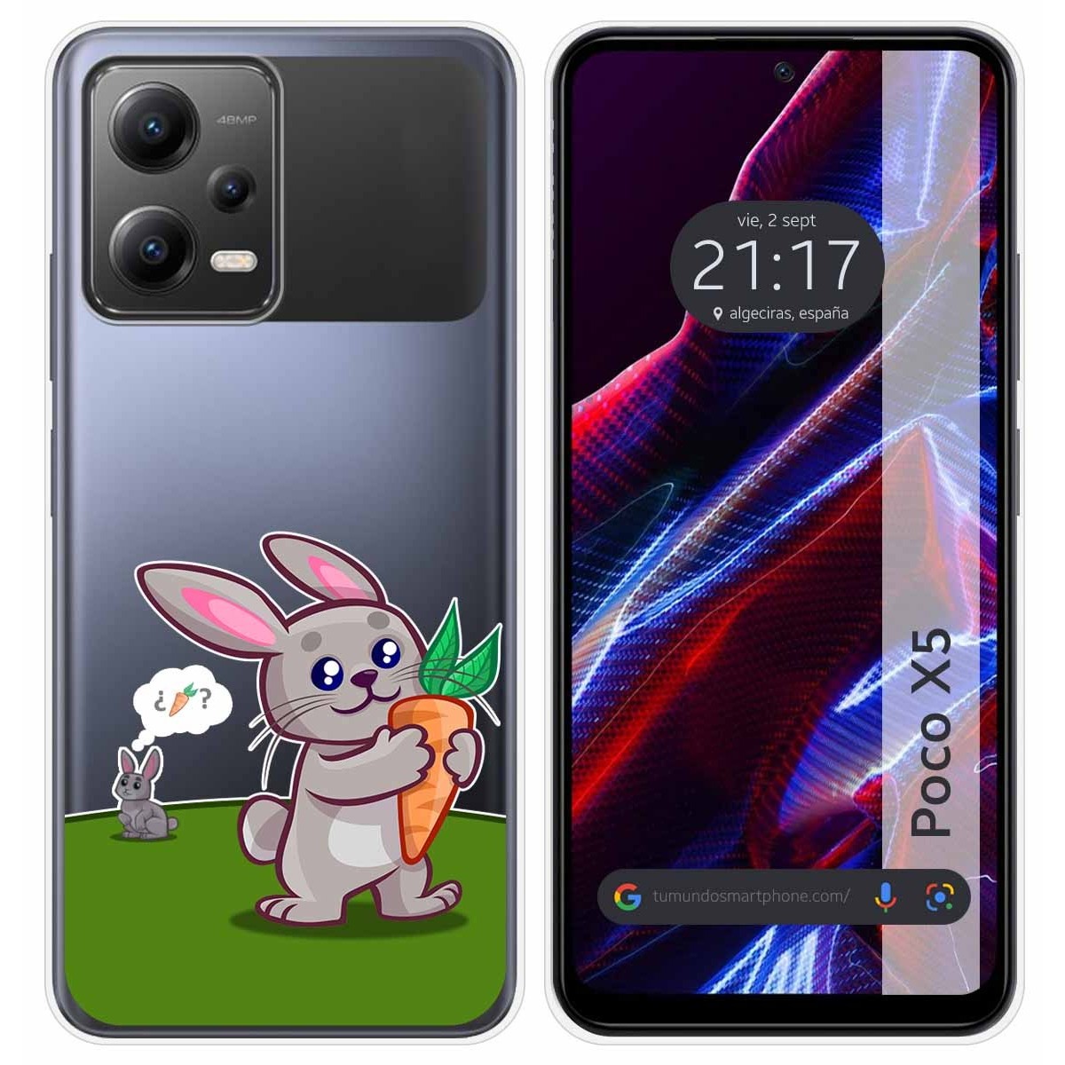 Funda Silicona Transparente compatible con Xiaomi POCO X5 5G diseño Conejo Dibujos